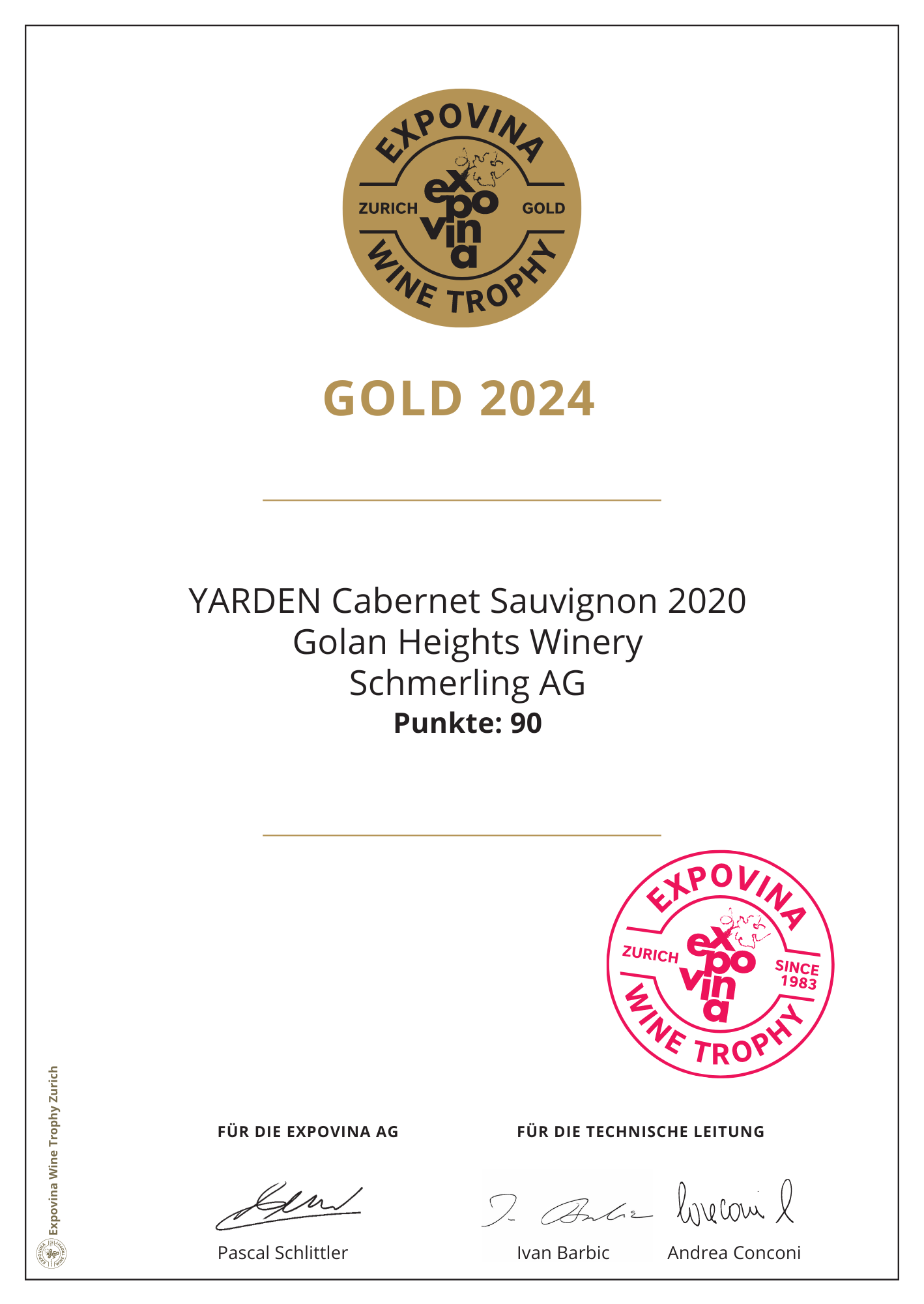 YARDEN Cabernet Sauvignon - 2020